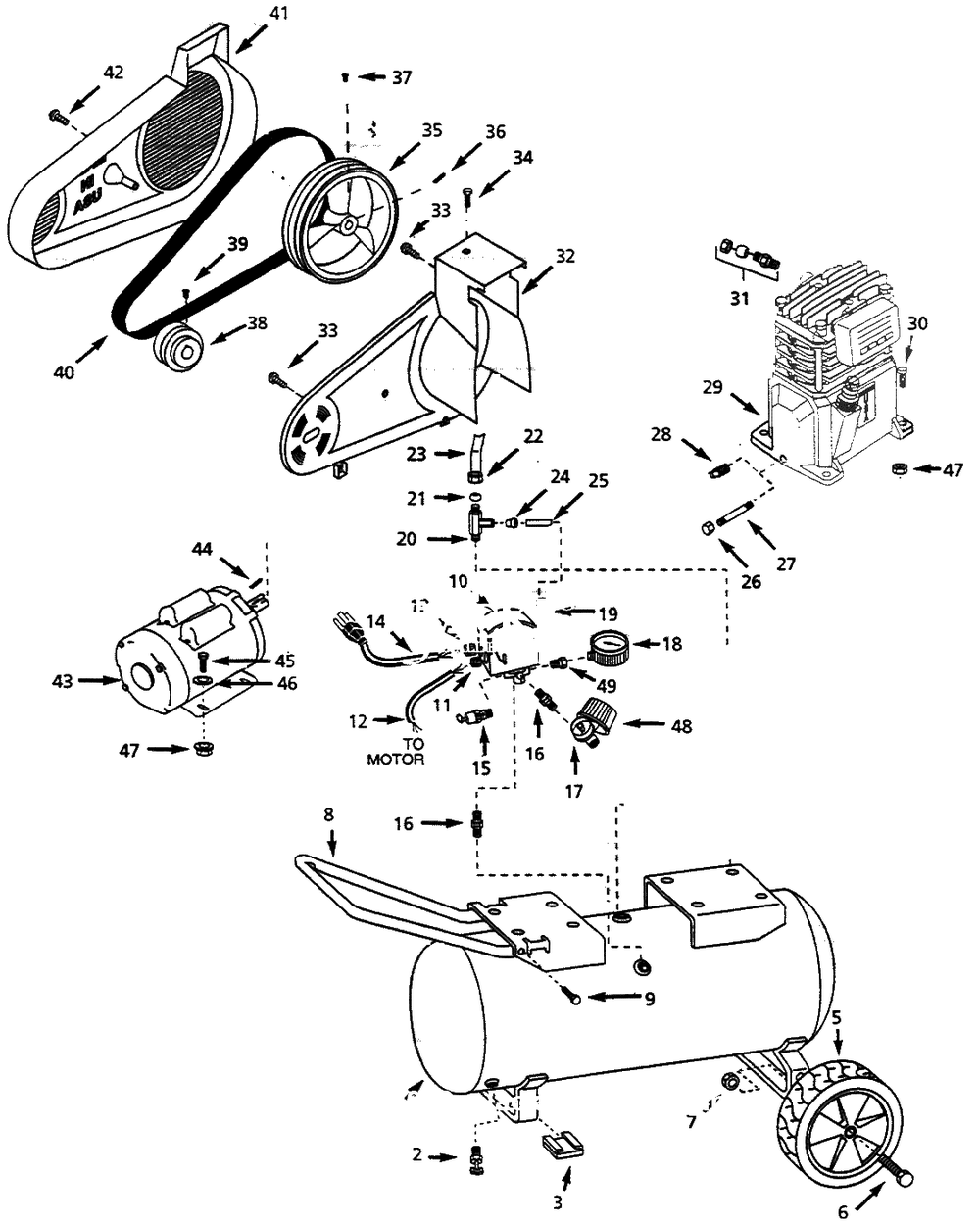 Air-Compressor Parts Diagram and Parts List for VT6295  Campbell Hausfeld Compressor